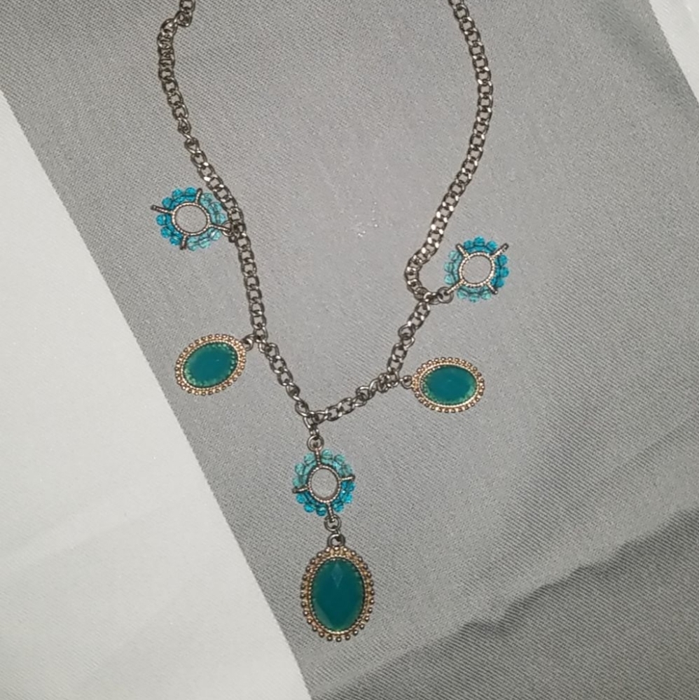 ♡ Blue Charmed Necklace ♡